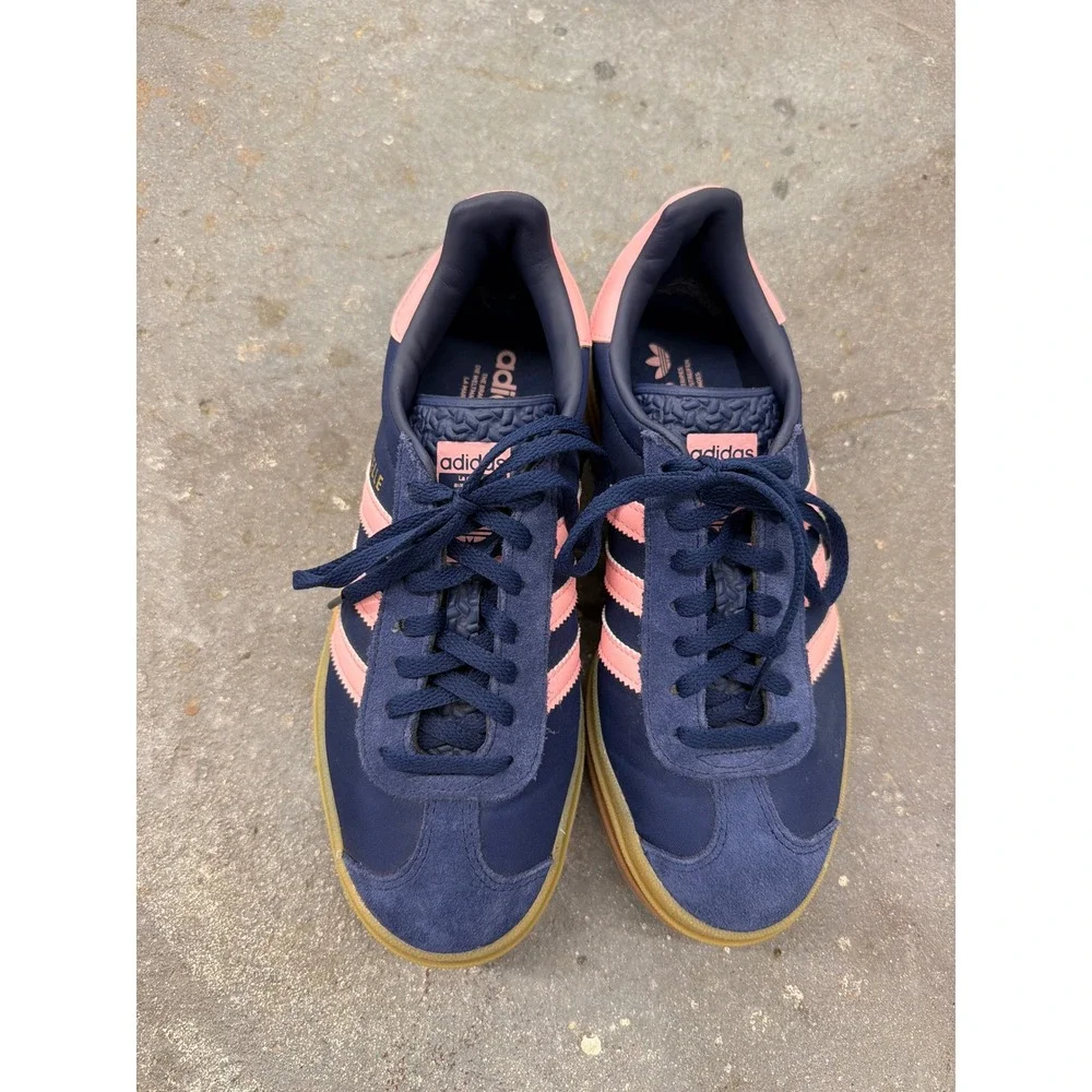 Adidas Gazelle Bold Navy Pink Platform Sneakers ID6991 Womens 7.5